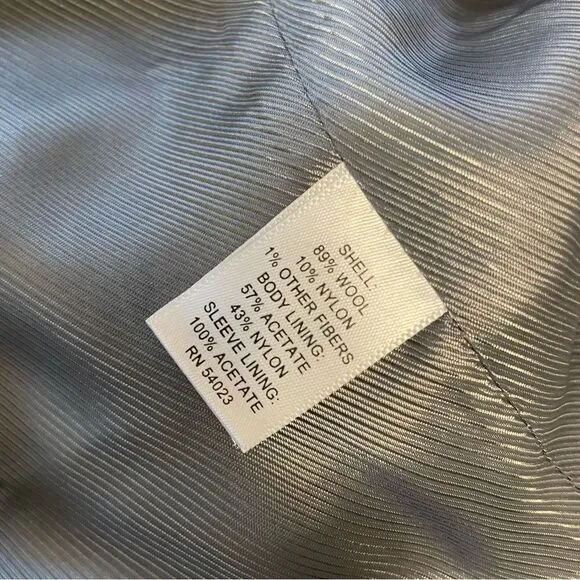 Banana Republic Grey Wool Blend Double Breasted Peacoat Italian Fabric S - Picture 7 of 8